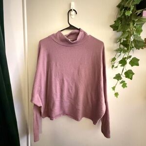 Melrose and Market Cropped People Mock-neck Ribbed Sweater